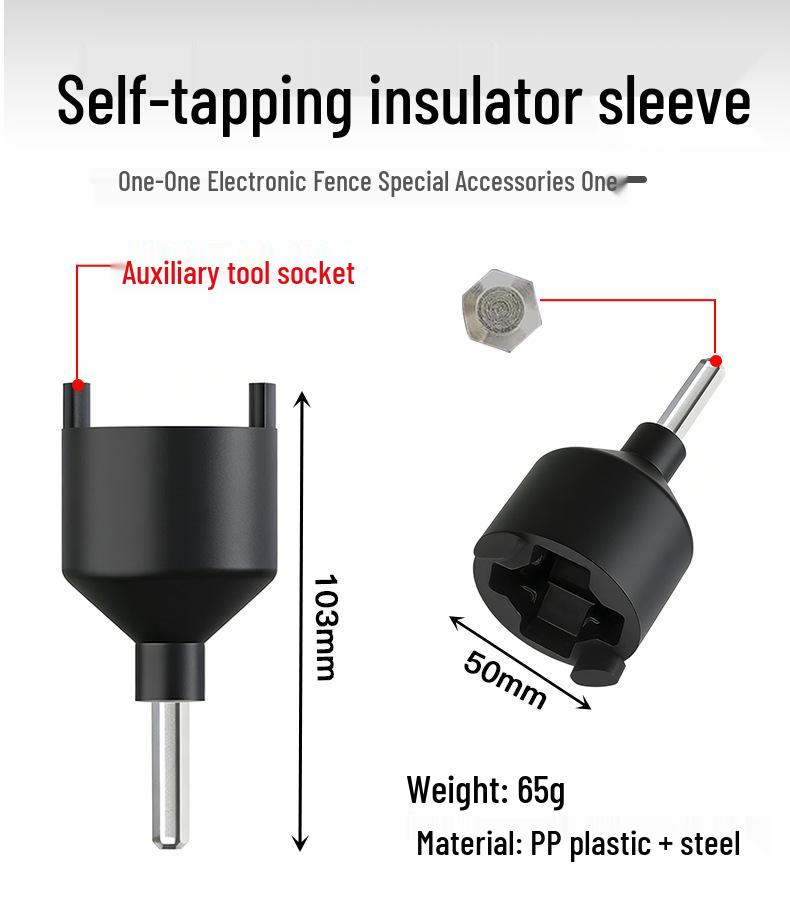Self-Tapping Insulator Sleeve for Livestock Electronic Pulse Fence
