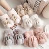 Short Plush Fingerless Glove Thick Warm Gloves Daily Flip Half Finger Gloves  Winter