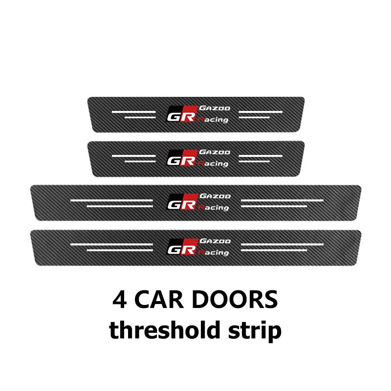 Car Interior Door Sill Strip Carbon Anti-Scratch Protector Sticker For Toyota Crown Land Cruiser RAV4 Camry Yaris Corolla Prius