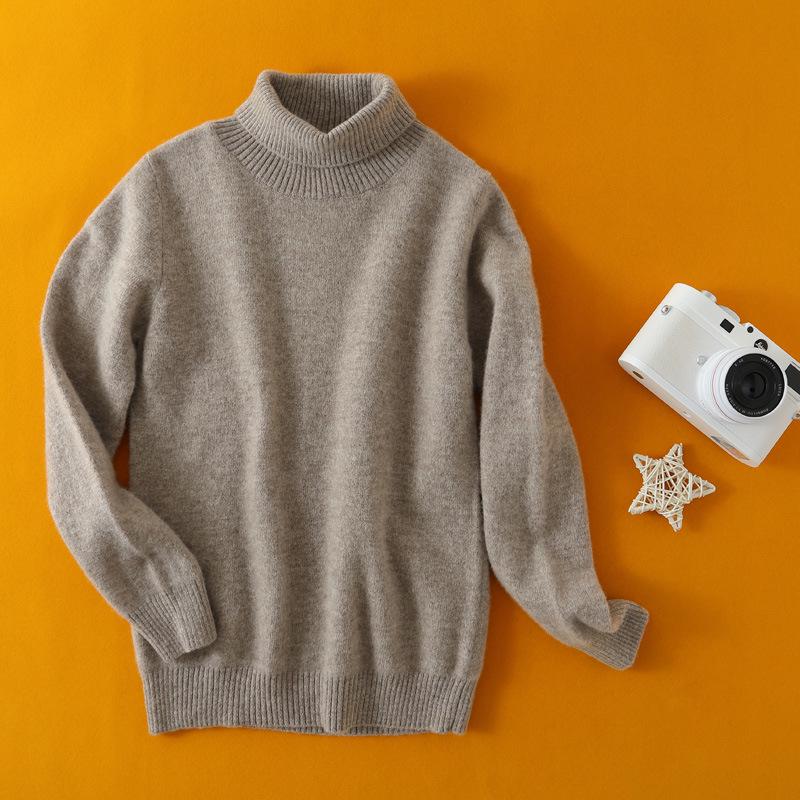 Premium Children's Cashmere Sweater: Boys' Half-Neck & Girls' Base Layer Wool Jumper