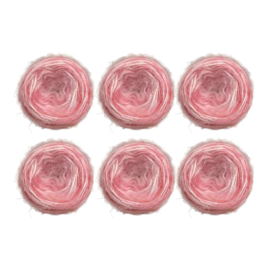 6 Gradient Color Yarn DIY Crochet Starter Kit Hand Knitting DIY Material Handmade Project Tablecover Gifts Romantic