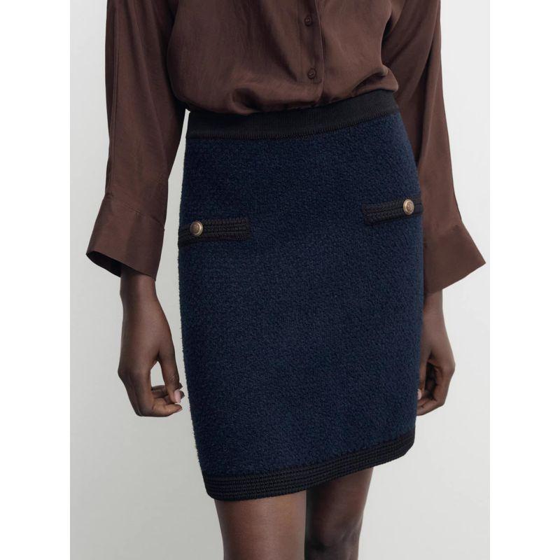 MD Classic Style Golden Button Decoration Knitting Cardigan 5690535 Mini Skirt A- Line Skirt 5217535