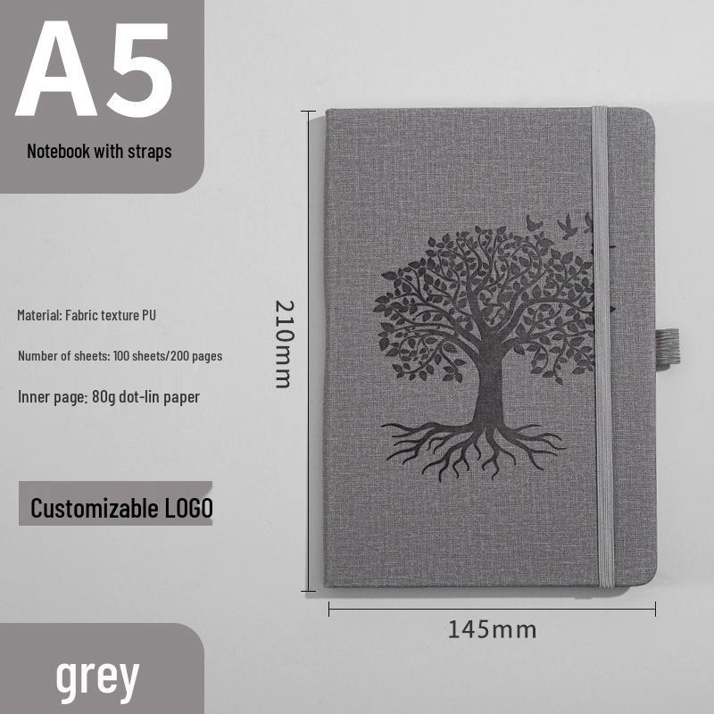 Custom A5 High-Quality Business Notebook with Strap and Logo Printing 