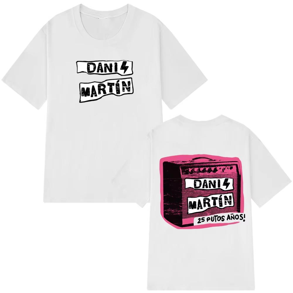 2026 Dani Martín Konzert 25 Jahre Print T-Shirts Herren Damen Mode Klassisches T-Shirt Hohe Qualität Baumwoll-T-Shirts Streetwear
