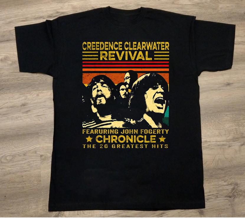 

РІДКІсна Чорна Бавовняна Сорочка Creedence Clearwater Revival Повний Розмір S-5XL SN196 Унісекс Футболка S
