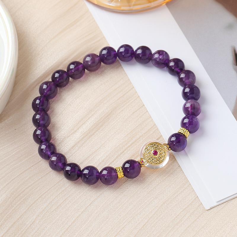 Natural Amethyst Bracelet Purple Bracelet. Bangles Women Fashion Jewelry Daily Accessories Gift