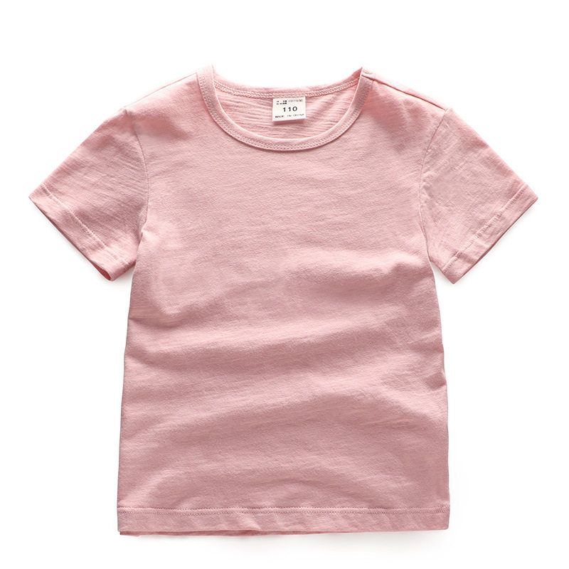 Slub Cotton Crew Neck Light Breathable Solid Color Ins Short Sleeve