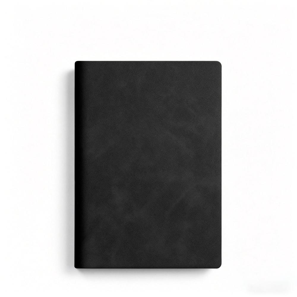 

A6 Black Parchment-Style Leather Notebook - 160 Lined Pages, Compact Pocket Diary for Office & Student Use 1pcs чёрный