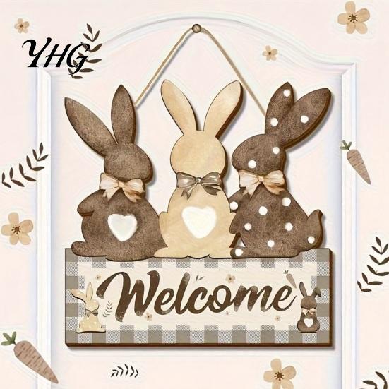 Spring Door Hanger Wooden Welcome Sign, Rustic Hanging 2D Daisy Butterfly Print, Farmhouse Entryway Decor Halloween Thanksgiving Easter Seasonal