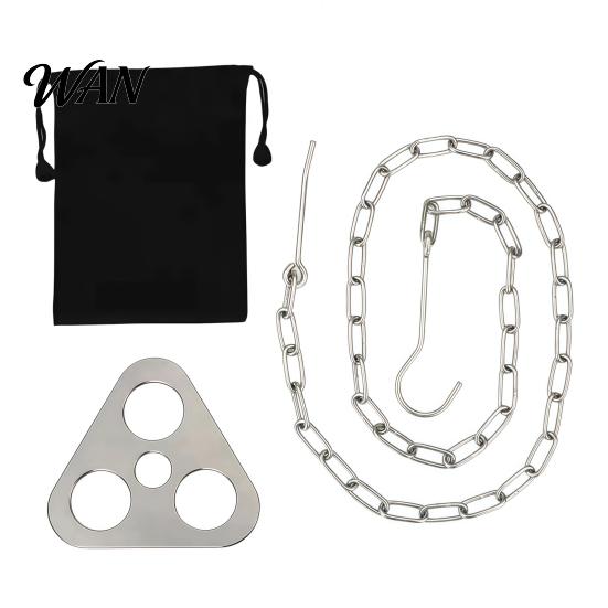 Portable Campfire Tripod Board with Chain, Turn Branches into Tripod, Stainless Corrosion-resistant Accessory Steel Support Plate, Cooking Accessories