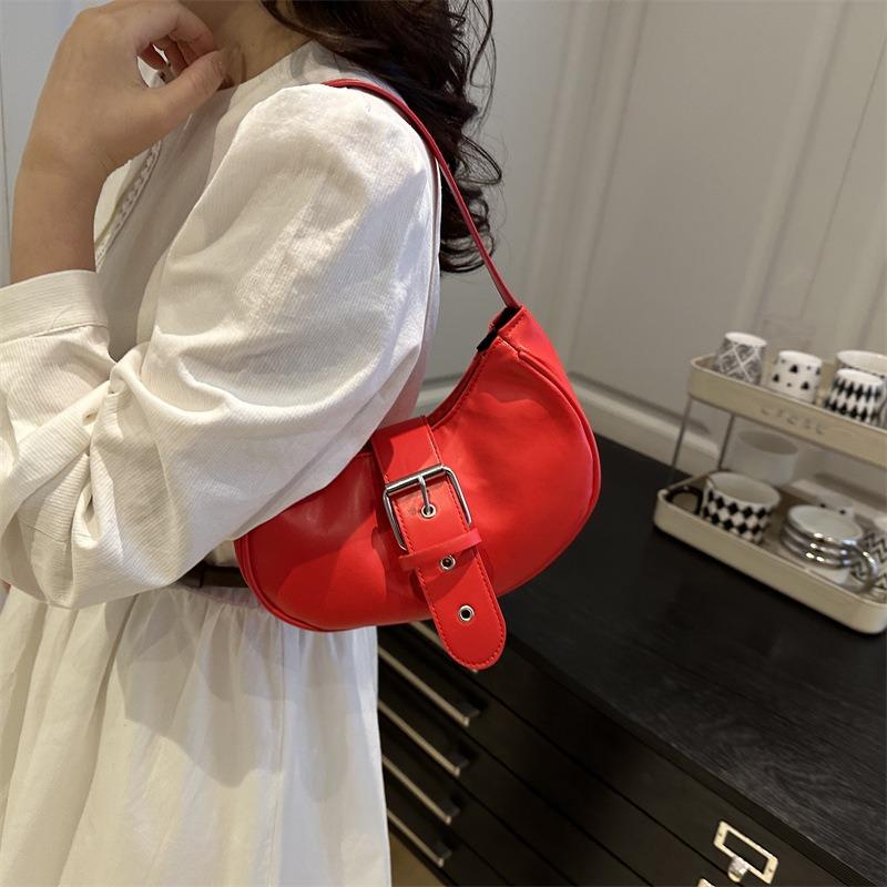 Large capacity casual portable fashion single shoulder armpit bag women's lightweight retro solid color winter simple