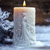 Snow Princess Cylinder Relief Candle Silicone Mold Creative Snow Princess Girl Cylinder Resin Gypsum Clay Concrete Molds