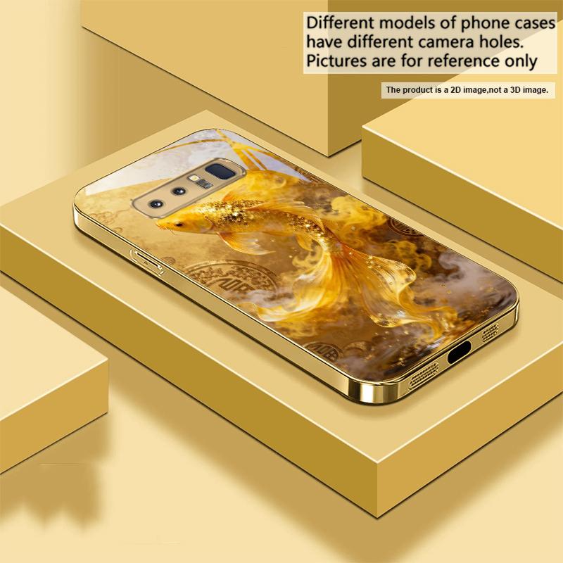 Harmonický zlatý kapr Pro Samsung A 01 52S A04 A05S A10 A12 13 22 23 24 36 42 M02 Note 10 20Ultra 8 9 Zlaté skleněné pouzdro na telefon