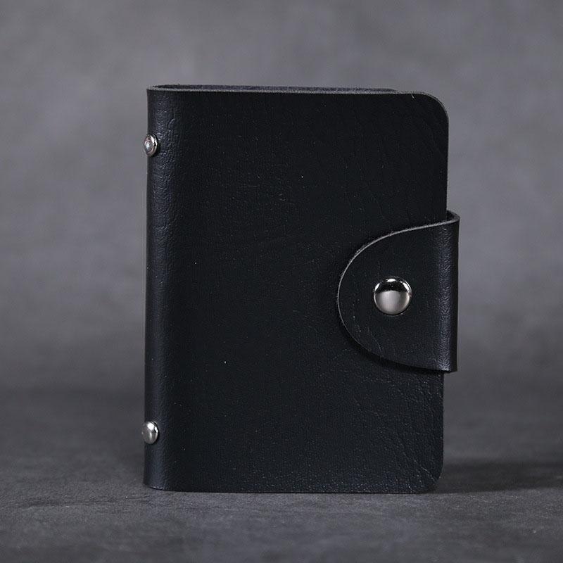 

Hasp Leather 24 Slots Bits Business Card Bag Card Case Men Women ID Holders Bank Credit Card Organizer Bags Passport Card Wallet чёрный