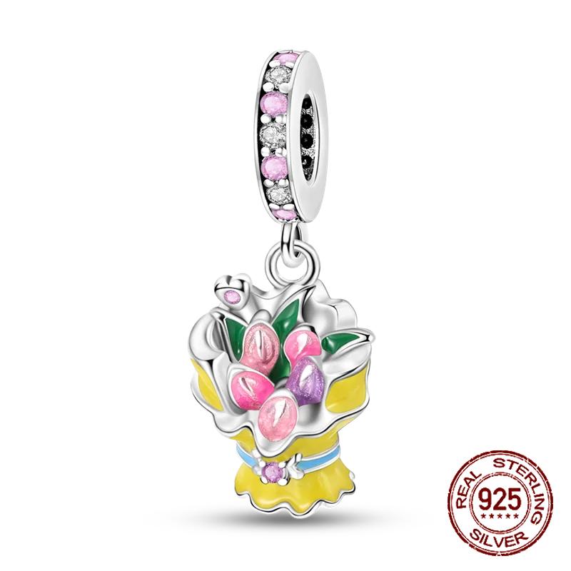 Copper Graduation Season Series Colored Bachelor'S Hat Flower Charms Beads Fit 4Mm Hole Diameter Bracelets Jewelry