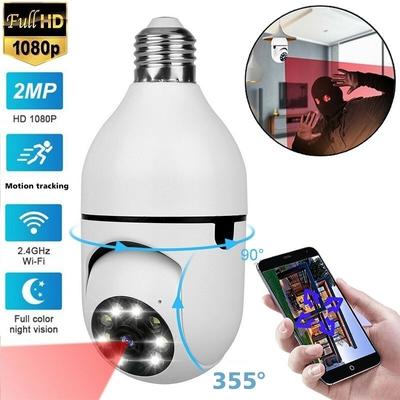 E27 Ampul Kamera Kablosuz IP Kamera Açık Sokak WIFI PTZ Speed ​​Dome Kamera 1080P HD AI Otomatik Takip CCTV Gözetim