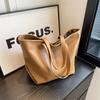 Large Capacity Commuter Tote Bag for Women Autumn New Casual Retro Lychee Pattern Shoulder Bags Korean Versatile Handbags
