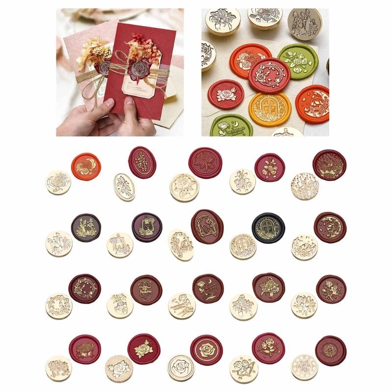 Card Wax Stamp Head Replacement Envelope Sealing Greeting Card Embossed Sealings Wax Stamp Head Brass Sealing Stamp Head