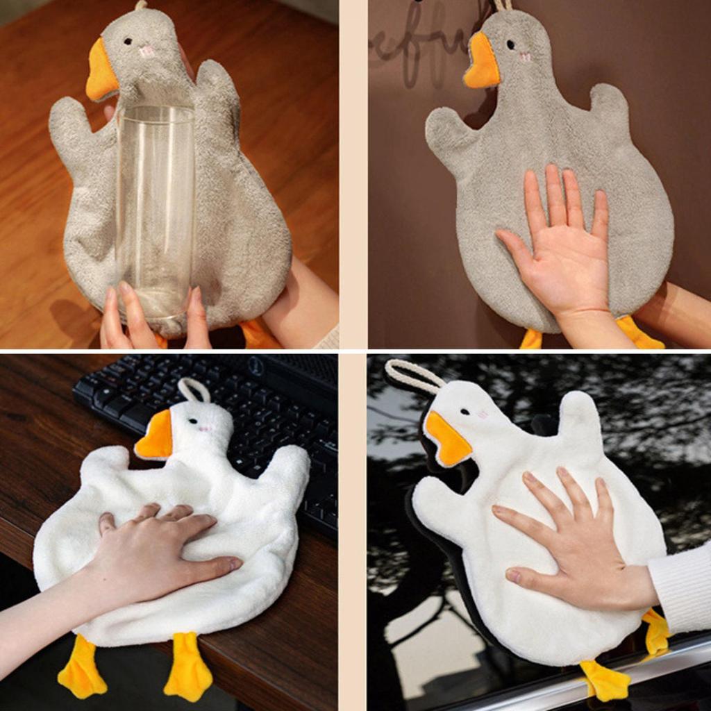 Cartoon Goose Hand Towel Kitchen Bathroom and Toilet Hand Towel Hanging Type with Super Water Absorption Quick Drying