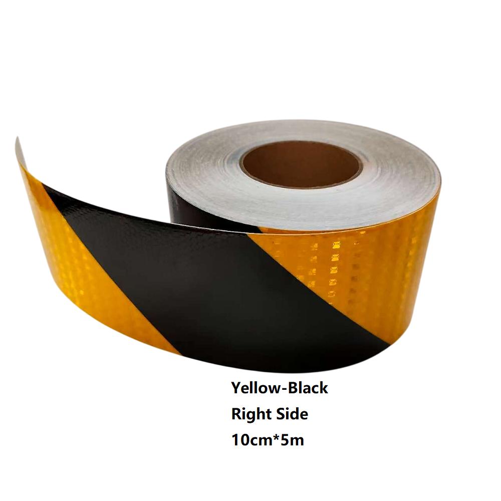5cm/10cm/15cm/20cm*5m Reflective Tape Yellow-Black Left Or Right Twill Waterproof Safety Warning Self-adhesive Reflector Sticker