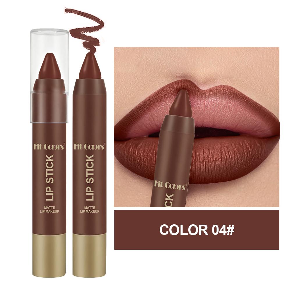 Fit Colors 6 Colors Chocolate Lip Liner Lipstick Pen, Waterproof Matte Nude Brown Lip Pencil, Long Lasting Smudge-Proof Lip Contouring Makeup