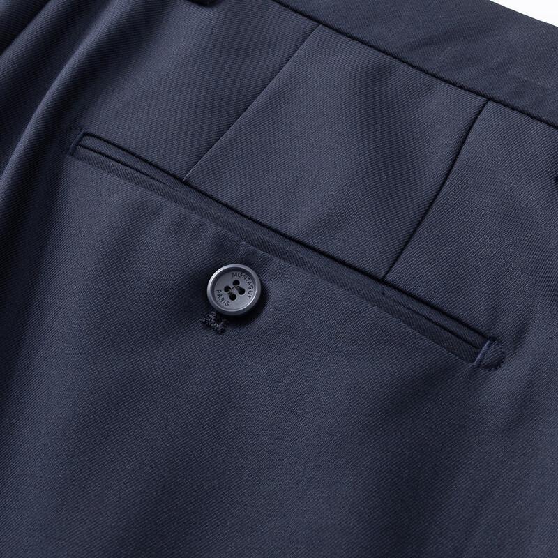 MONTAGUT Men's Wool Blend Business Straight-Leg Trousers