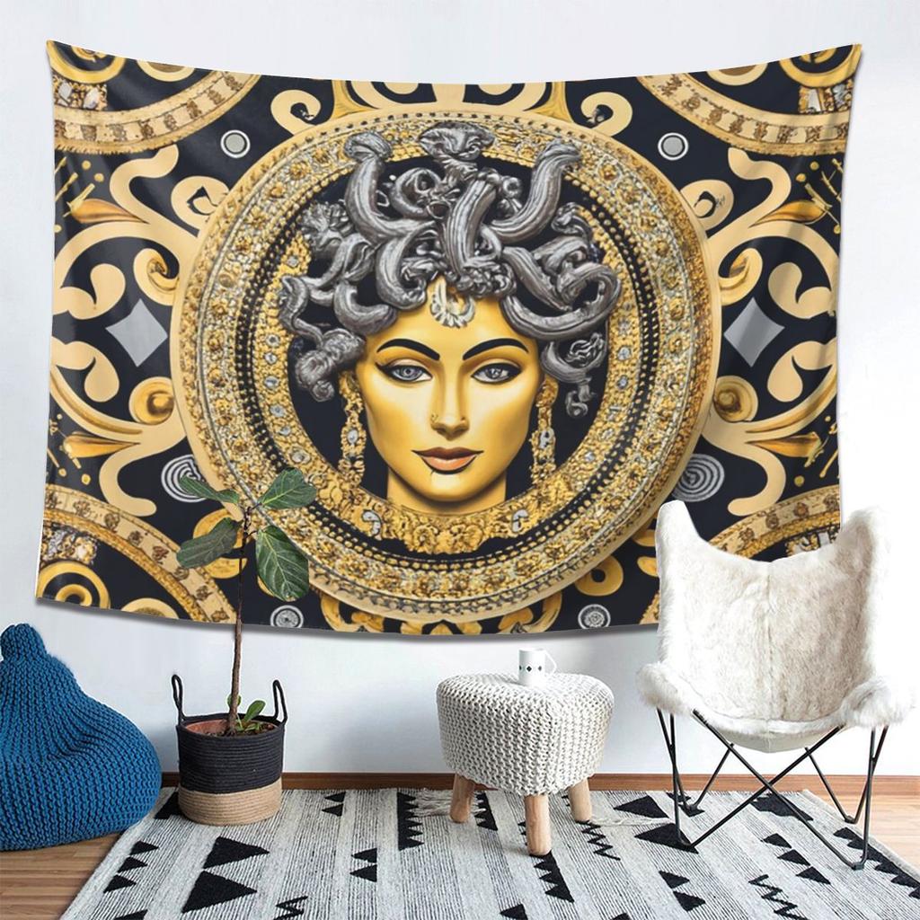 Ancient Greece Medusa Gorgon Vintage Style Tapestry Decoration Art Aesthetic Tapestries for Bedroom Home Wall Cloth Wall Hanging