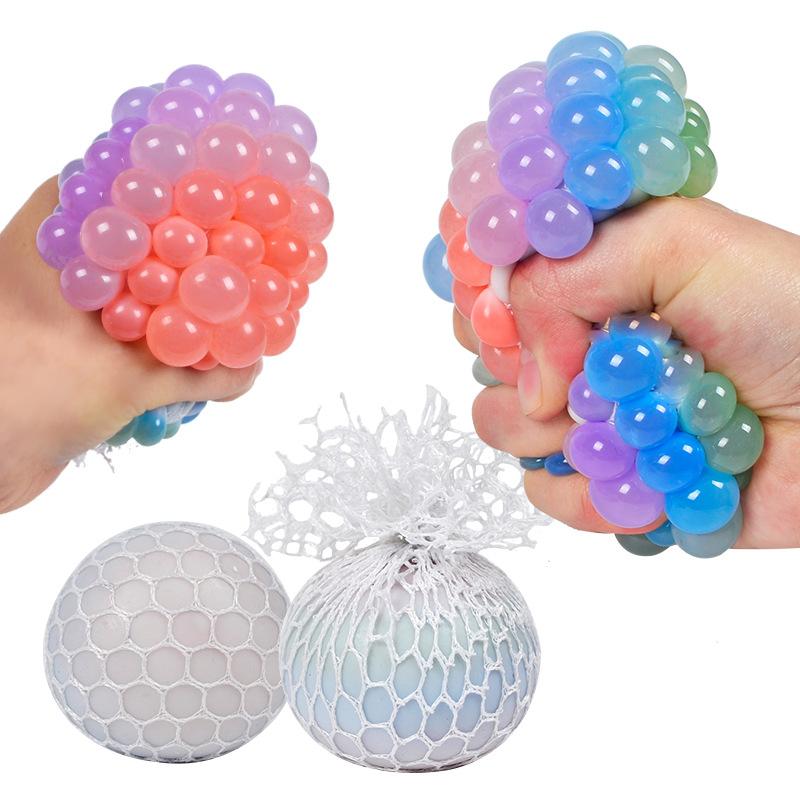 6.5Cm Colorful Pectin Pinch The Rainbow Bead Pressure Reducing Vent Ball Decompression Toy Tpr Pinch Le Grape Ball Adult Toys