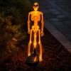 Decorative Cemetery Ground Inserts Solar Skeleton Garden Stake Light Halloween 3D Glowing Skull Yard Exterior Path Lights Decor with LED Waterproof