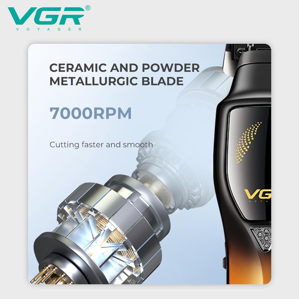 2026 Original VGR Professional Cordless Electric Men's Shaving Gradient Intelligent Digital Display Push Clipper Carved Clipper Oil Head Clipper V-187
