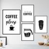 Coffee Wall Art Canvas Painting Black White Quote Art Poster And Print Cafe Art Kitchen Room Wall Picture Home Decor HD2981