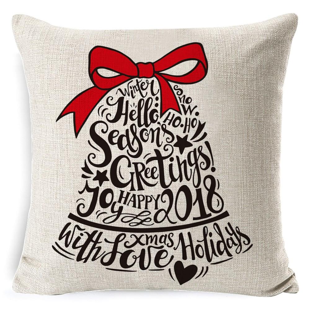 Christmas Pillow, Home Sofa, Linen Cushion Cover, Car Waist Pillow Cover, Children's Pillow Cover