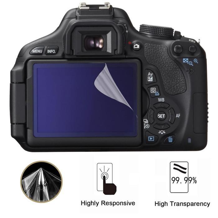 Screen Protector - Phonillico - Canon EOS 600D - Pack of 2 - Resistant Plastic Film - Ultra Thin