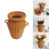 Dekorativer handgeflochtener Rattan-Aufbewahrungskorb, Vasen, Elegante Blumentöpfe, Gartenbedarf für Trockenblumen-Arrangements