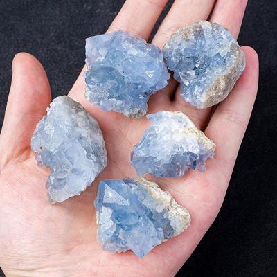 1 pz Naturale Bellissimo Cristallo Celestite Druzy Cluster Grezzo Geode Blu Minerale Grezzo Decorazione per la casa
