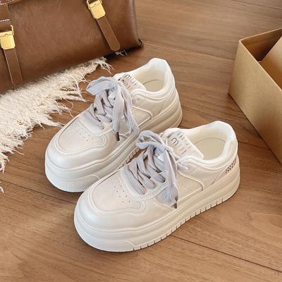 High-end Thick-soled White Shoes for Women's 2025 New Small Height Increase, Comfortable and Lightweight Casual Sports Shoes
