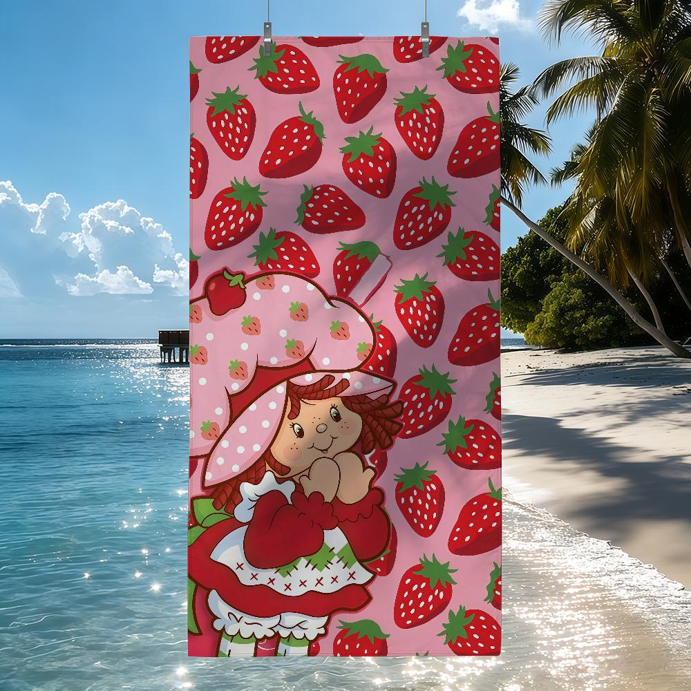 Cute S-strawberry Cartoon S-shortcake-S Towel Quick Drying Beach Towels Are Suitable For Swimming Pools Camping Yoga And The Gym