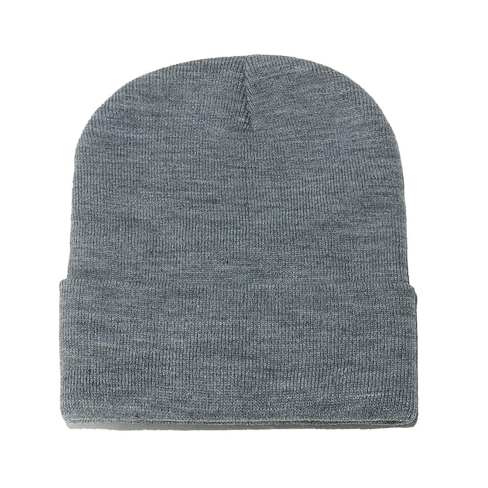 High Quality Solid Color Acrylic Wool Hat Outdoor Warm Cold Hat Monochrome Knitted Hat Pullover Hat for Men and Women