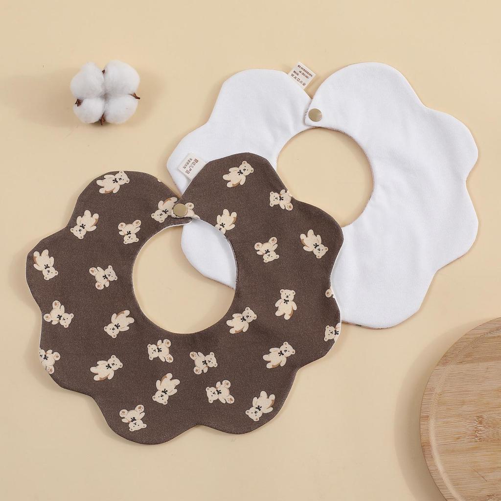 Newborn Anti-Spit Soft Petal Bib - Rotating Design