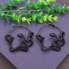 Black Snake Circle Earrings Serpent Hoop Earrings  Women Party  Jewelry Gothic Accessories ARI
