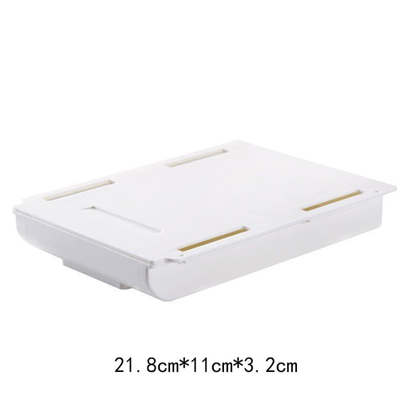 

Под столом скрытый липкий органайзер с фиксированным квадратным ящиком, неперфорированный противоугонный ящик для хранения small белый