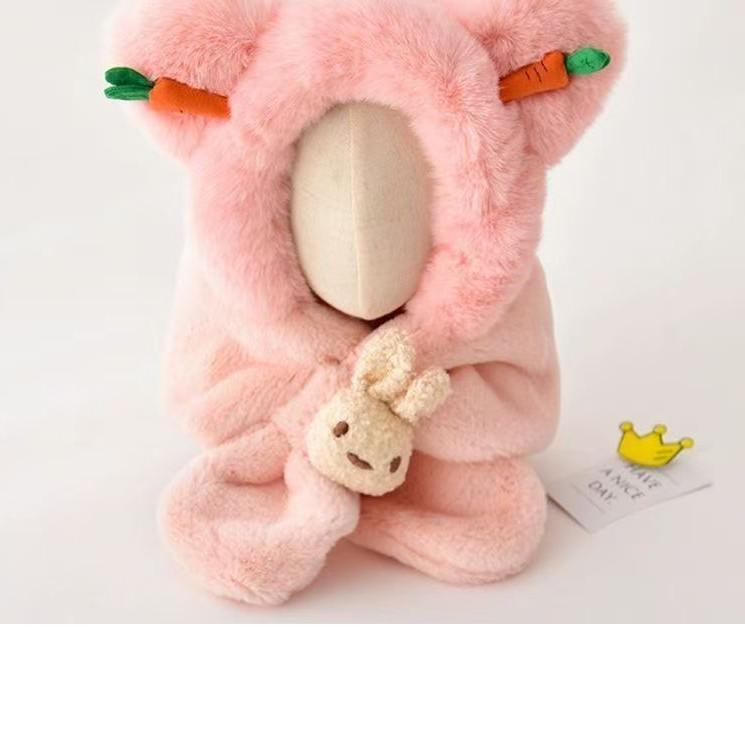 Cozy Velvet Winter Hat & Scarf Set for Kids - Cute Ear Protection for Boys & Girls