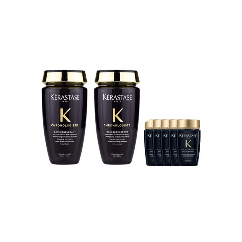 Шампунь Kerastase Black Diamond Глубокое Очищение, Кондиционирование и Увлажнение Цветочный 250мл*2+80мл*5 чёрный
