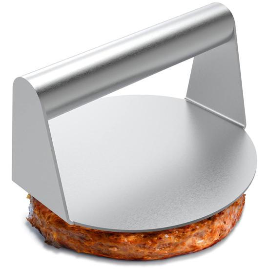 4 stk BBQ-verktøysett i rustfritt stål burgerpresse grillspatel Krydderristegrytelokkdeksel Burger smashersett for matlaging