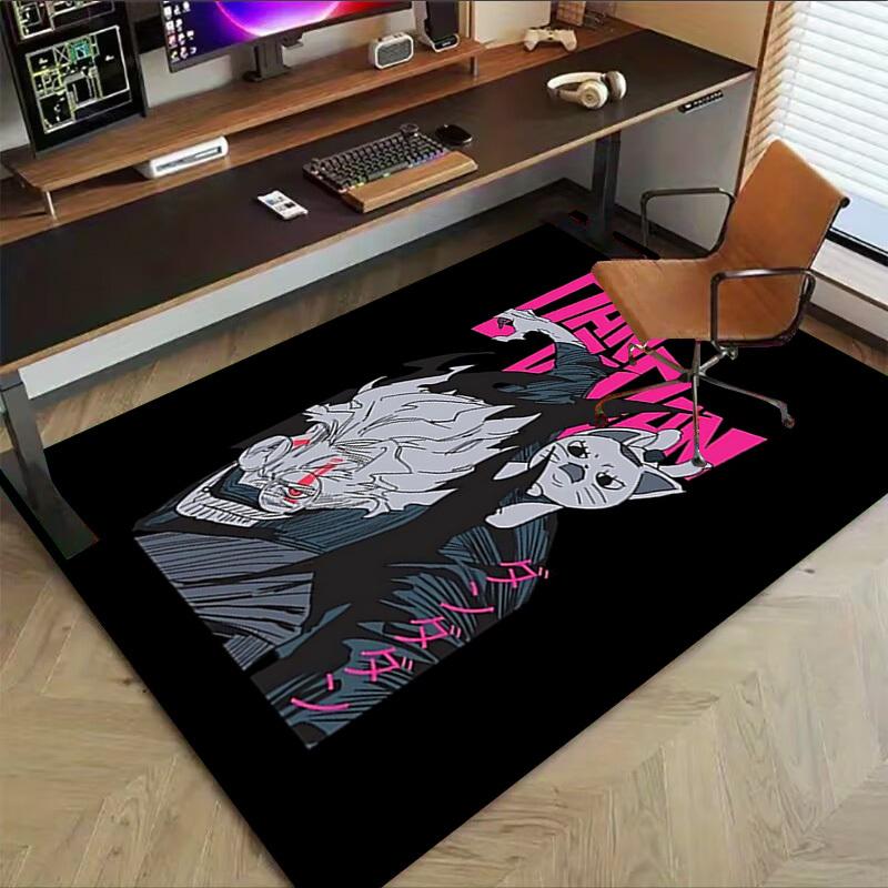 1pc Danganronpa Home Office, Durable Polyester Floor Mat with Easy, Office Decor, Urban Style, Nonslip Backing