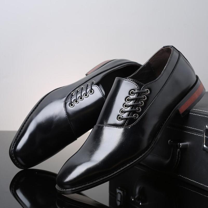 Men Casual Shoes Comfortable LaceUp Fashion Stylish Man Oxford Leather Lace Mens Business Dress Shoe Wedding Party British Style