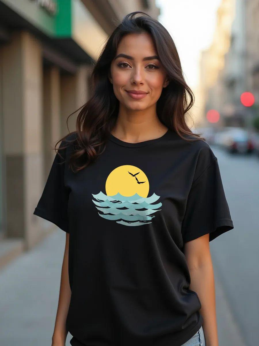 Fashionable long oversized printed T‑shirt 2XL