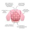 Feeding Long Baby Machine Washable and Dryer UK Brand Ultra Raglan Hippo [VIVETTA] Apron, Sleeve, Food, Spill-proof, Safe, / Bib, Sleeves,