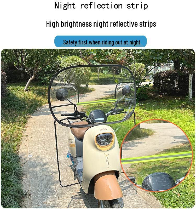 Electric Vehicle Rain & Wind Shield: All-Weather Protection for Battery Motorcycle Windshields.