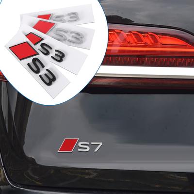 For Q2 Sline S3 S4 S5 S6 S7 S8 Aalloy Car Rear Trunk Badge Stickers Auto Tail Logo Modification Accessories Emblem Decor Decal